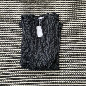 🌿Anine Bing Elliana Asymmetric Zebra Print 100% Silk Georgette Mini Dress M